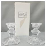 Set of Mikasa crystal candle holders