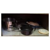 Cabinet lot of misc cookware