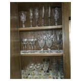 Cabinet FULL of Misc Crystal Glasses