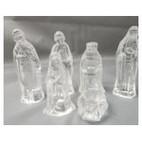 Vintage clear glass nativity scene set