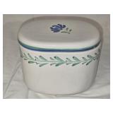Alcobaca Portugal Hand Painted Canniter w Lid