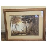 Framed Ethereal Style Deer Print