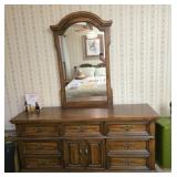 Vintage 9 Drawer Dresser with Mirror