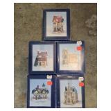 Lot of 5 lighted house decor