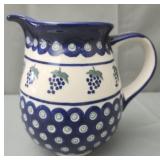 Blue Rose Polish Pottery Flowering Peacock small