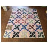 Pink multicolor hand made quilt