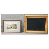 2 framed decor trays