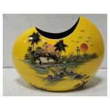 Handpainted Vietnamese Village lacquer decor