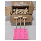 50 pc Mini Wood Craft & Silicone Lip Molds