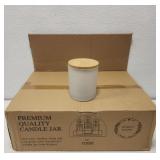 12 new in box frosted glass candle jars