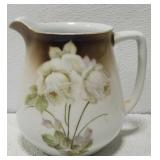 Beautiful porcelain white rose pitcher **