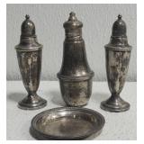 Vtg sterling silver salt & pepper shakers w a