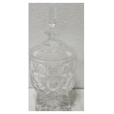 Vintage square base & finial lid candy dish ***