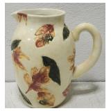 Handpainted Foliage ceramic Pitcher *few chips