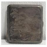 Vintage sterling silver Japanese cigarette case