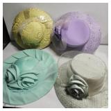 Lot of 4 vintage dress hats
