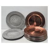 Lot of 24 Gold & Gray Chargers Plates