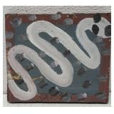 MoseT snake painting on board *has paint chipping