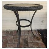 Wicker glass top outdoor table