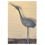 Outdoor Heavy Metal Blue Herron or Crane Bird