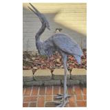 Outdoor Heavy Metal Blue Herron or Crane Bird