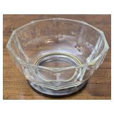Decorative Clear Glass Silverplated Base Bowl