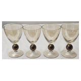 Set of 4 Brown Colored Stenmed Glasses