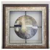 Framed mixed - media abstract wall art