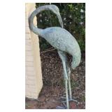 Outdoor Heavy Metal Blue Herron or Crane Bird