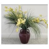 Yellow oncidium faux orchid arrangement ina