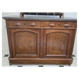 Antique Wooden Decorative Cabinet w Marble Top