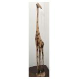 Tall Wood Carved Decorative Giraffe SEE DESC