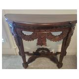 Vintage gorgeous wood half moon table