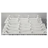 Lot of 7 white wood on the wall coat hangers