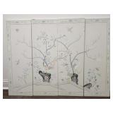 4 hand painted Chinoiserie wallpaper panels