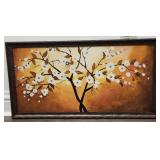 Hand-painted abstract magnolia floral oil