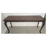 Dark wood queen anne leg table