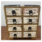 Vintage intricate table top chest of drawers