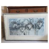 Framed print of 4 dogs