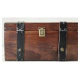 Vintage inspired small wooden decorative trunk.