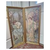 Framed art prints of two panels