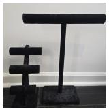 Lot of 2 velvet jewlery holder