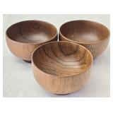 Set of 3 Small Wooden Bowls