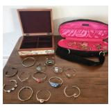 Lot of 2 jewelry boxes with sterling silver & more