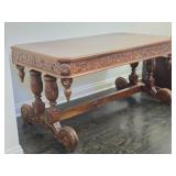 Stunning Wood Carved Renaissance Style Table