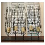 Large metal 5 place fedora candle holder