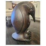 Bronze sculpture of a penguin and a chick