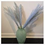 Glass vase with blue decor