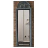 Blue Framed Beveled Edge Mirror