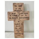 Terracotta clay cross that features an engraved